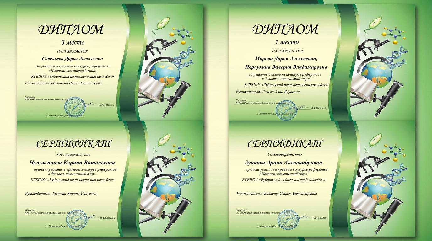 Итоги краевого конкурса рефератов «Человек, изменивший мир»