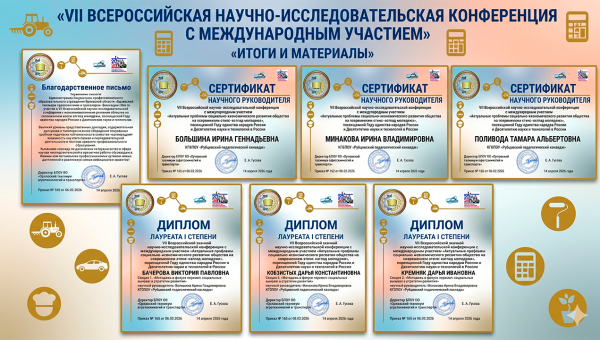 Итоги VII Всероссийская научно-исследовательская конференция с международным участием «Актуальные проблемы социально-экономического развития общества на современном этапе: взгляд молодежи»