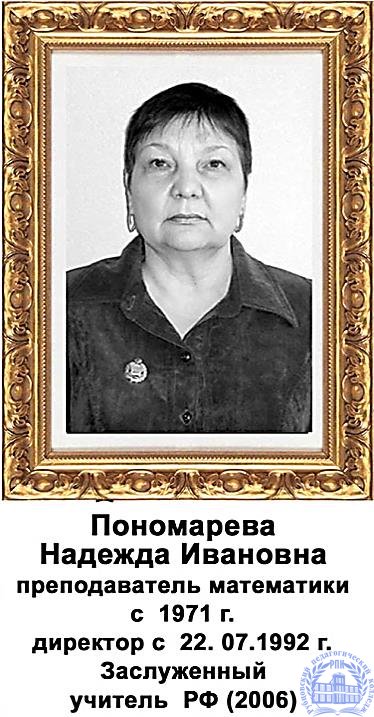 Пономарева Надежда Ивановна