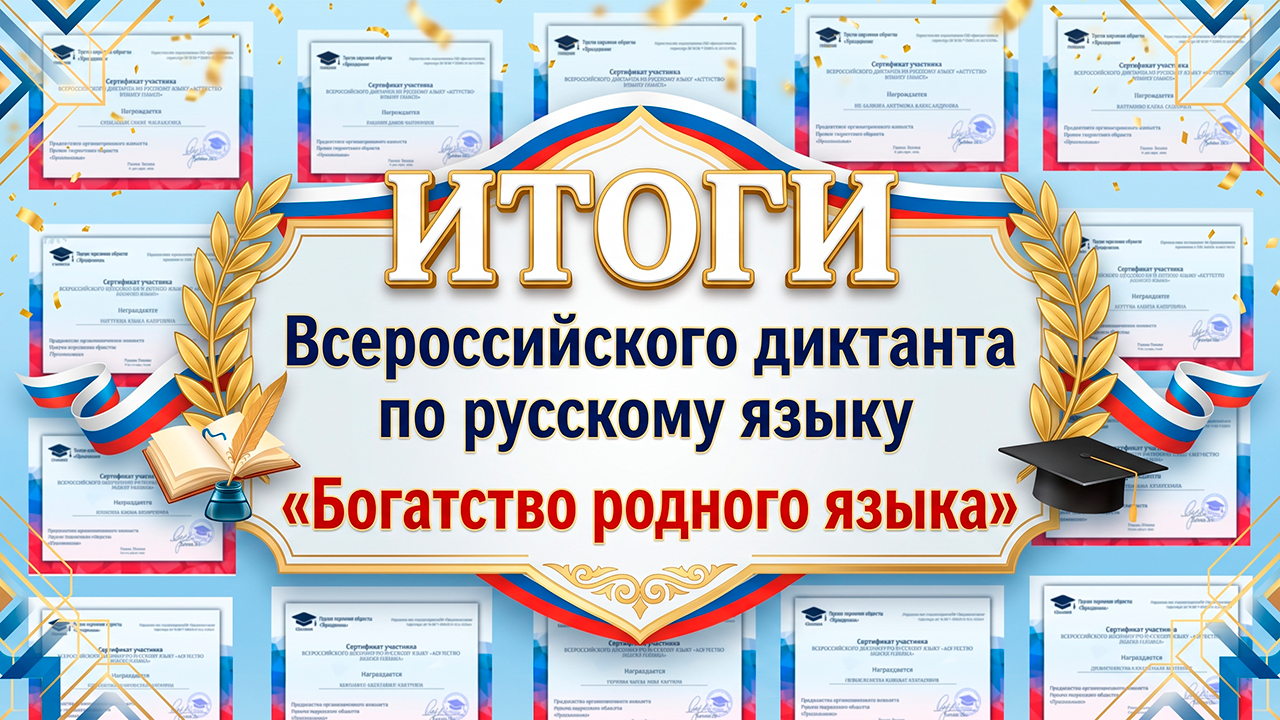 Итоги Всероссийского диктанта по русскому языку «Богатство родного языка»